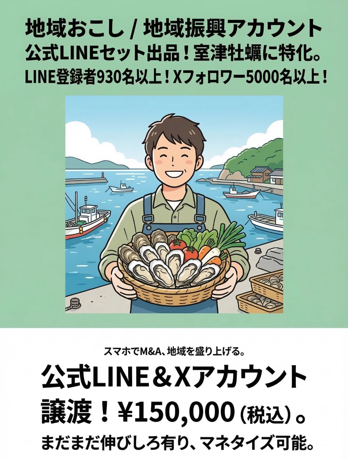 LINE登録者930名以上！地域おこし / 地域振興アカウント公式LINEセット【X（旧Twitter）】　フォロワー5000名以上！（2枚目）