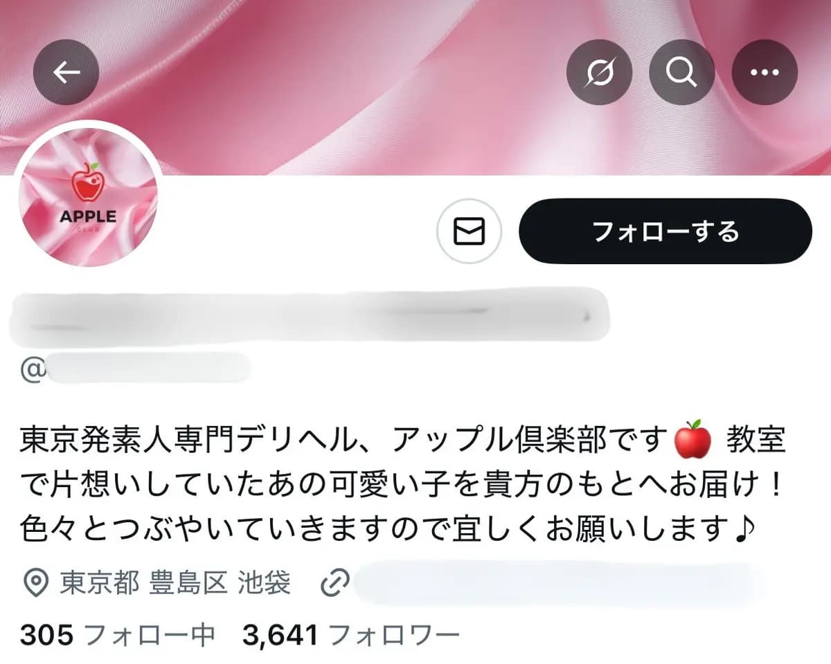 【フォロワー3,600人超】東京・池袋エリア風俗店（デリヘル）Xアカウント★店舗集客・スカウト活用に最適