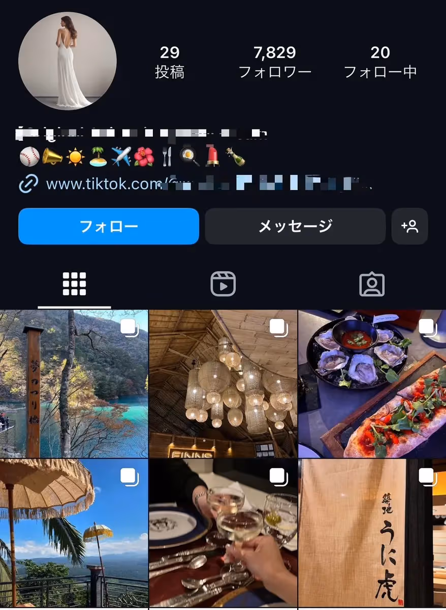 キャバ嬢アカウント(約8,000フォロワー)